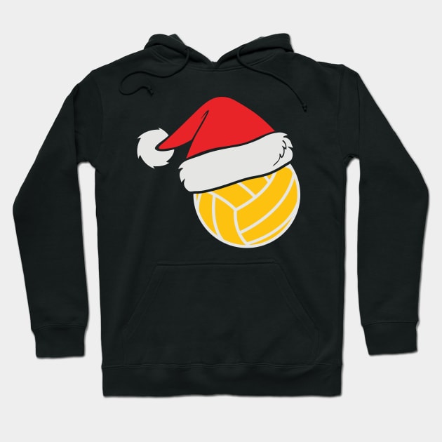 Volleyball with Santa Hat Funny Christmas Gift Hoodie by BadDesignCo